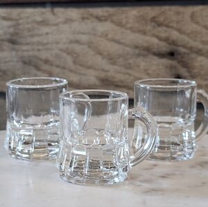 Vintage Mini Federal Glass Mugs, Set of 3